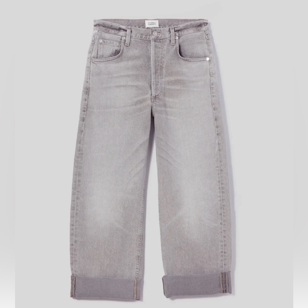 Citizens of Humanity "Ayla" Baggy Cropped Button-Fly Jeans